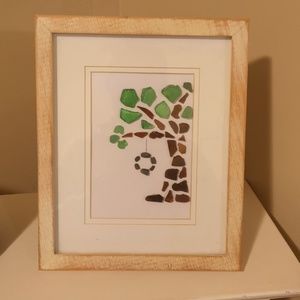 Tire swing beach glass art